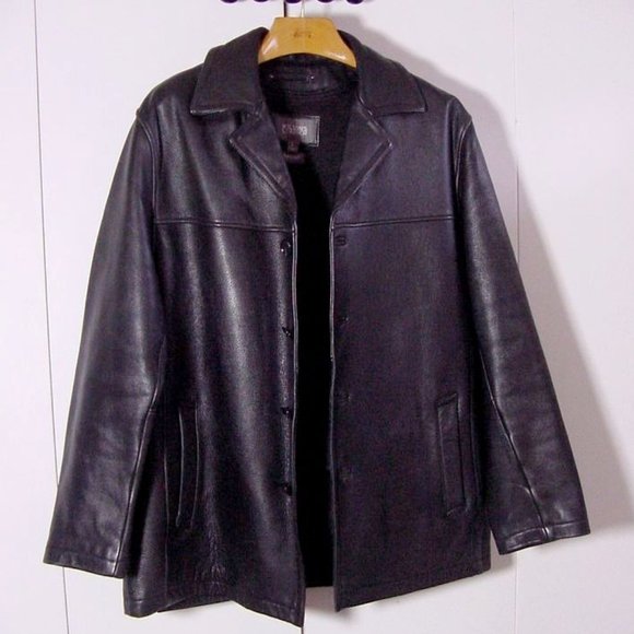 Vtg Wilsons Black Leather Jacket Sz M